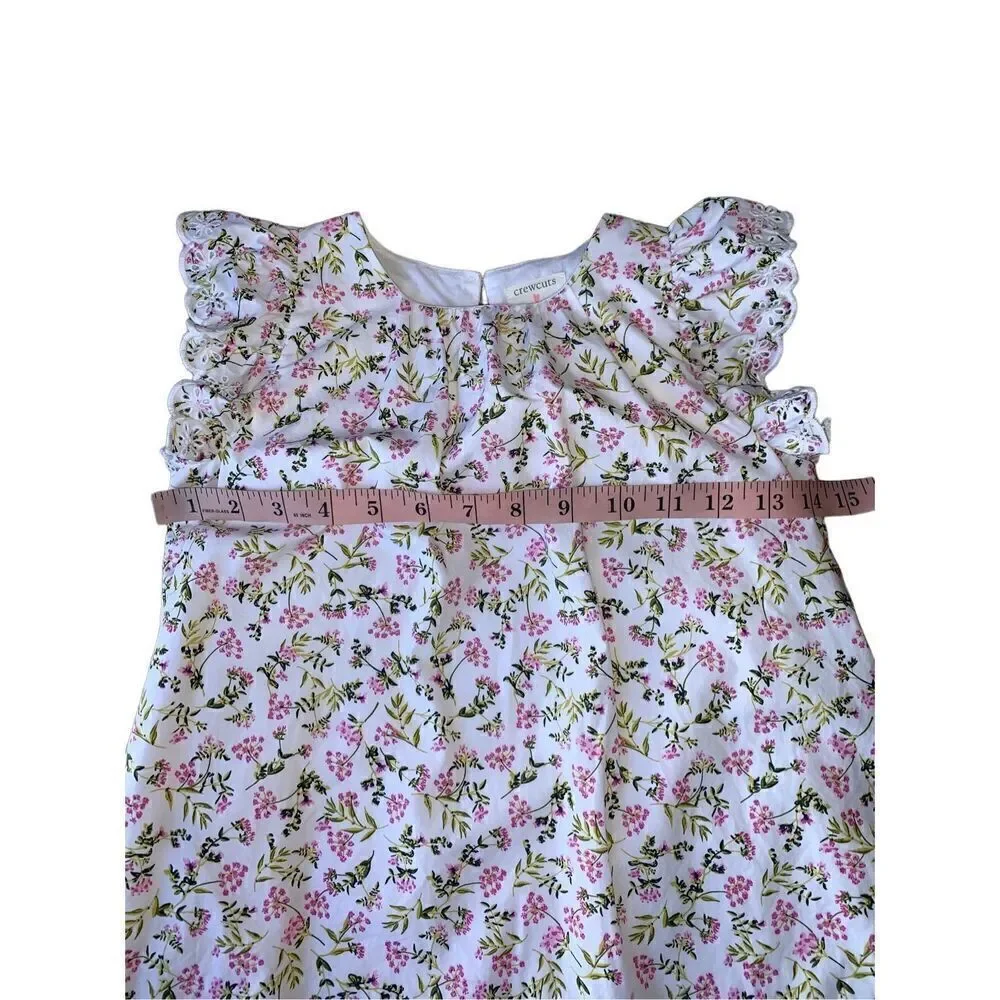 J.Crew Girls' eyelet-trim ruffle-sleeve dress in wisp floral